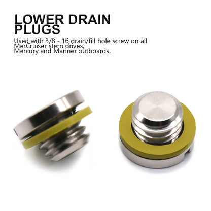 2X Marine Drain Plug Screw Kits for Mercury Mercruiser (Replaces 10-79953Q2)