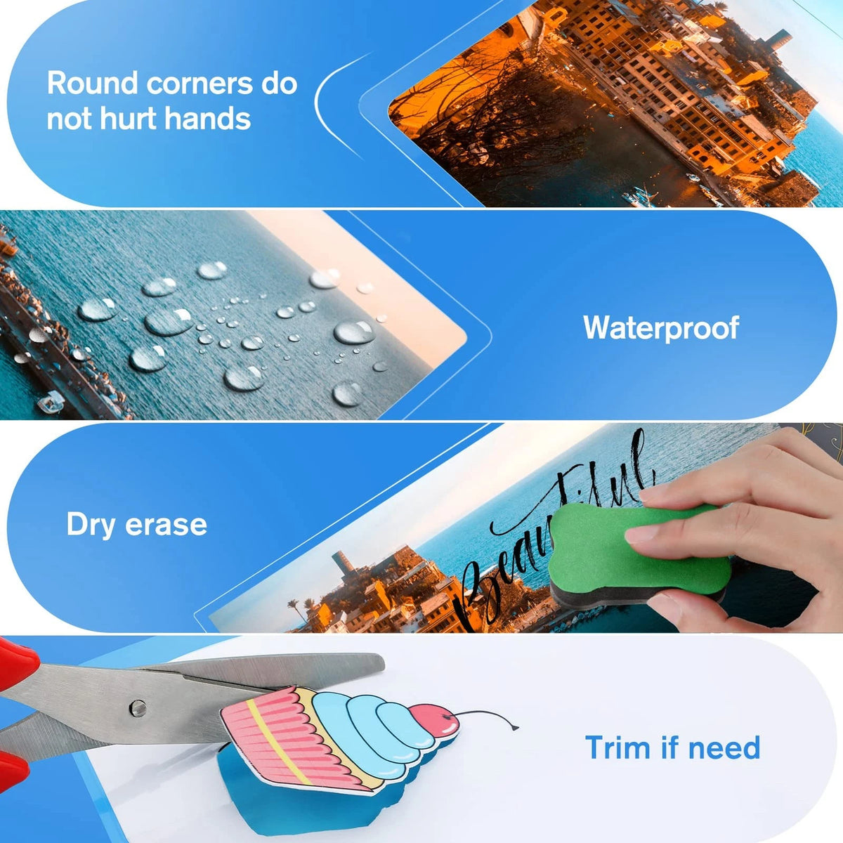 100 Pack Laminating Pouches for Business Cards (5.2" x 3.5")