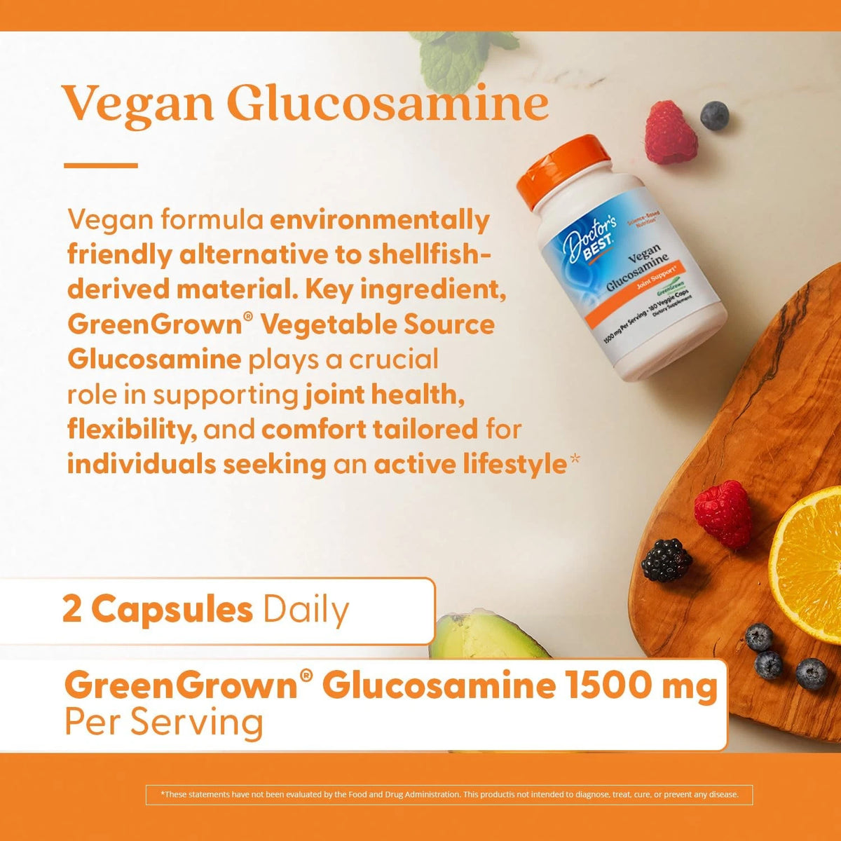 Vegan Glucosamine Supplement 180 Count for Joint Support (Pack of 1)