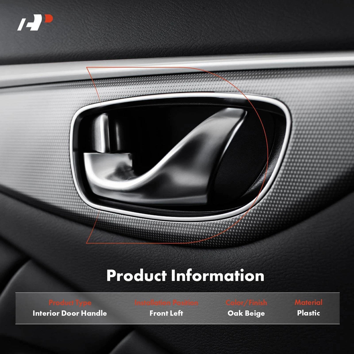 Front Left Interior Door Handle for Kia Rio (2001) - 0K30B5933078, 0K30B59330BT, 83525