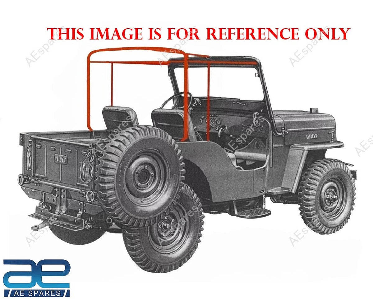 Canvas Half Cabin Soft Top with Frame for Willys Jeep CJ2A CJ3A (1945–1953)