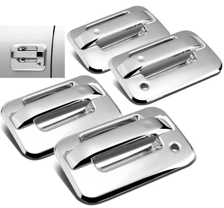 Set of 4 Door Handles for Ford F150 (2004–2014) ED308 Triple Chrome Plated