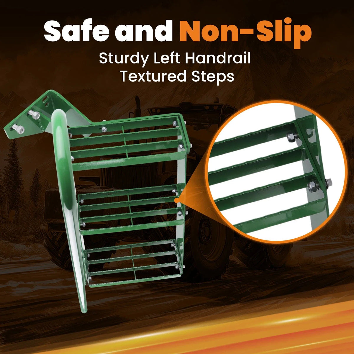 Step Stair Kit with LH Handrail for John Deere 4555 4630 4640 4650 4755 4840 4850