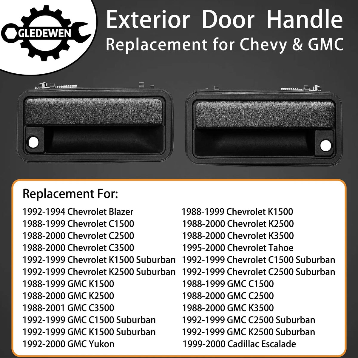 Metal Exterior Door Handle for Compatible Lever FL&FR-2P (2010–2020)