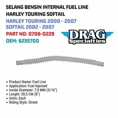 Internal Fuel Line for Harley Softail Electra Glide FLHT/Road King FLHR (1990–2000) 0706-0229