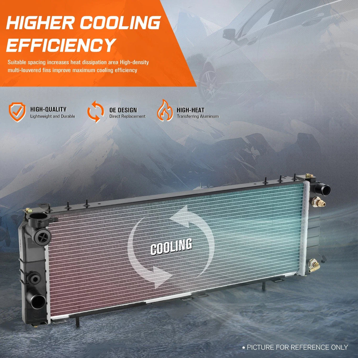 Aluminum Core Cooling Radiator for Jeep Cherokee 4.0L (1991–2001) DPI-2340