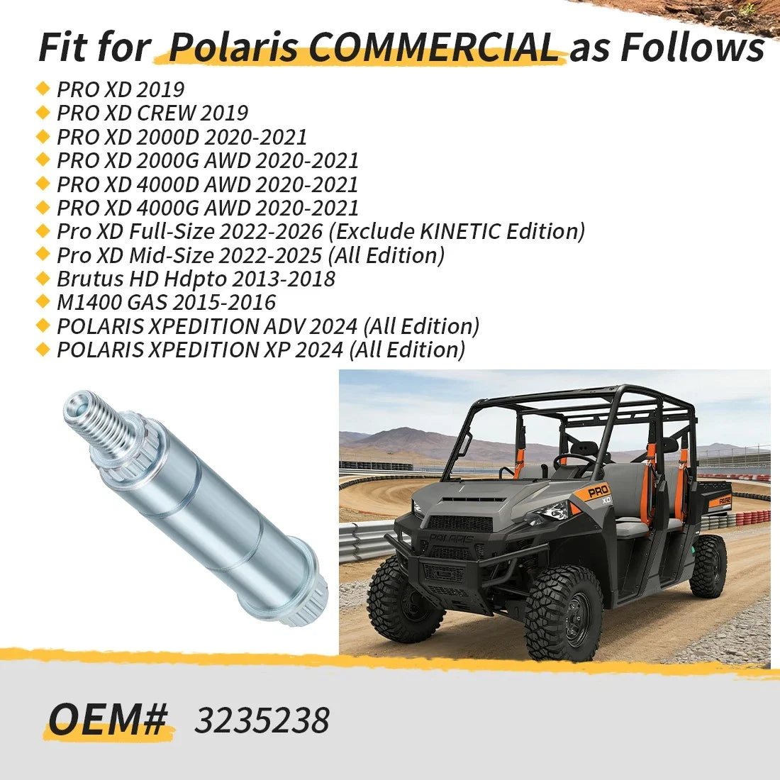 Main Gearcase Shift Shaft for Polaris RZR Ranger General 1000 900 570 (2016–2023)
