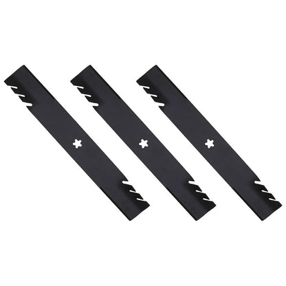 3X Toothed Mower Blades for Poulan (Replaces 134149)