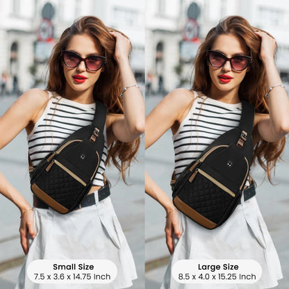 Crossbody Bag for Travel - Black Medium Chest Bag