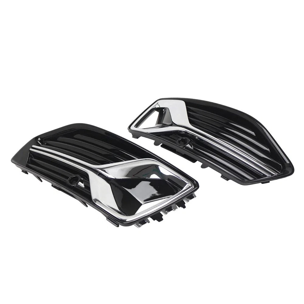 2X Front Fog Light Grille Cover Chrome Trim for Audi A6 S6 C8 (2019–2023)