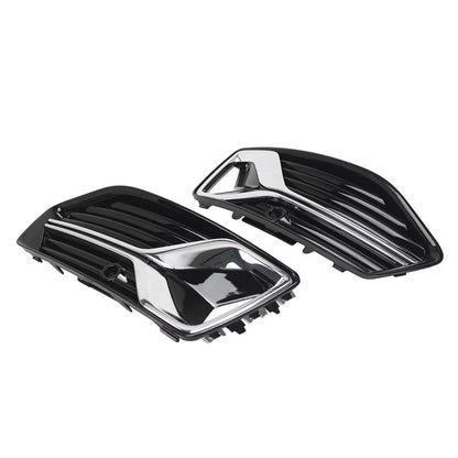 2X Front Fog Light Grille Cover Chrome Trim for Audi A6 S6 C8 (2019–2023)