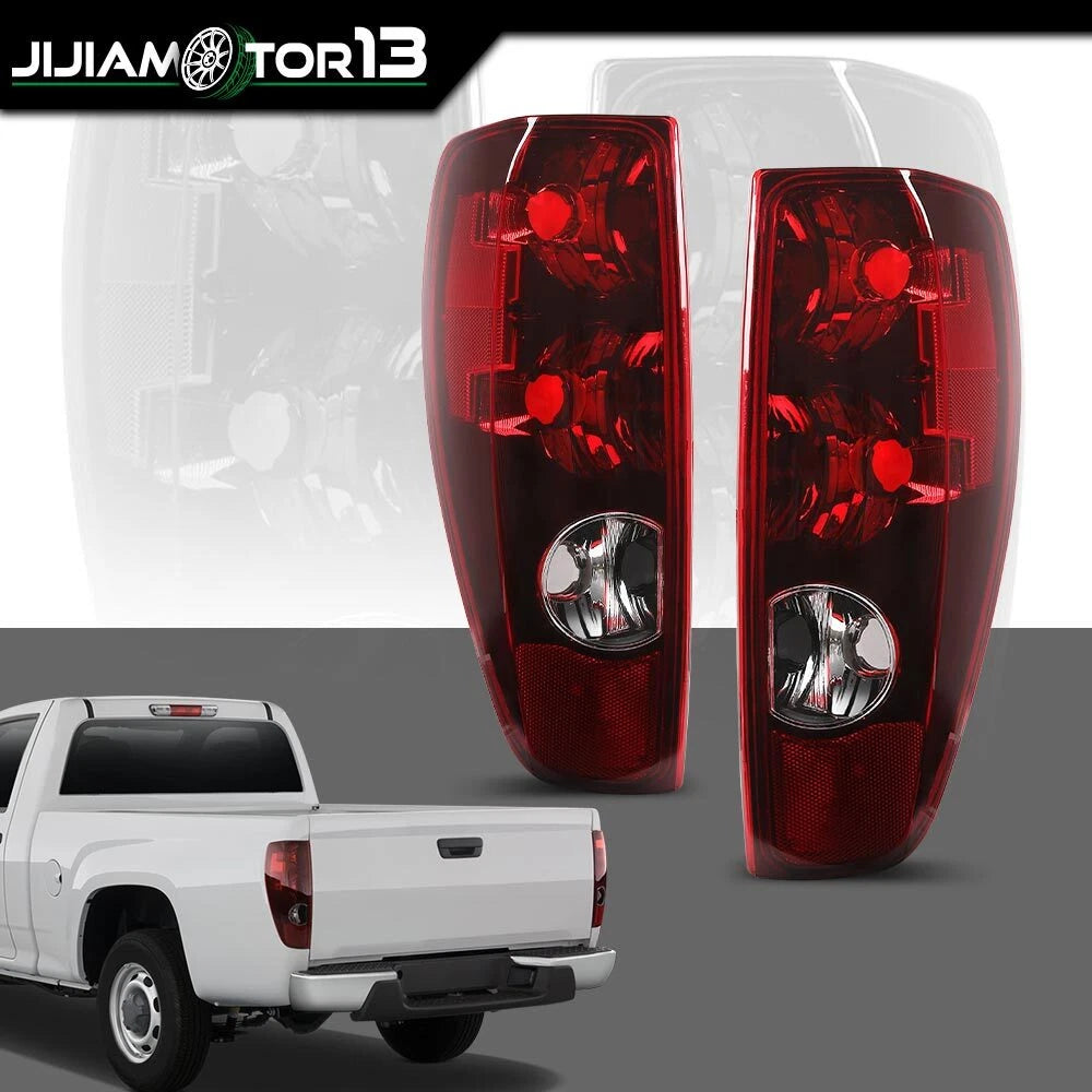 Pair Red Clear Rear Brake Tail Lights for Chevy Colorado/GMC Canyon (2004–2012)