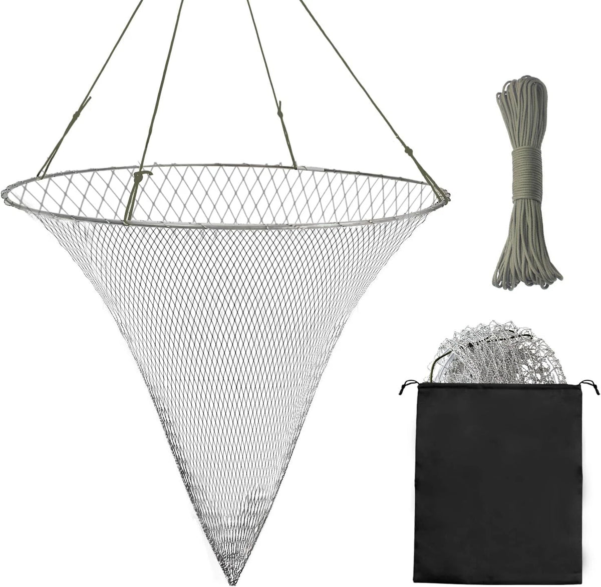 32" Heavy-Duty Cast Nylon Mesh Fishing Net for Bridge and Pier