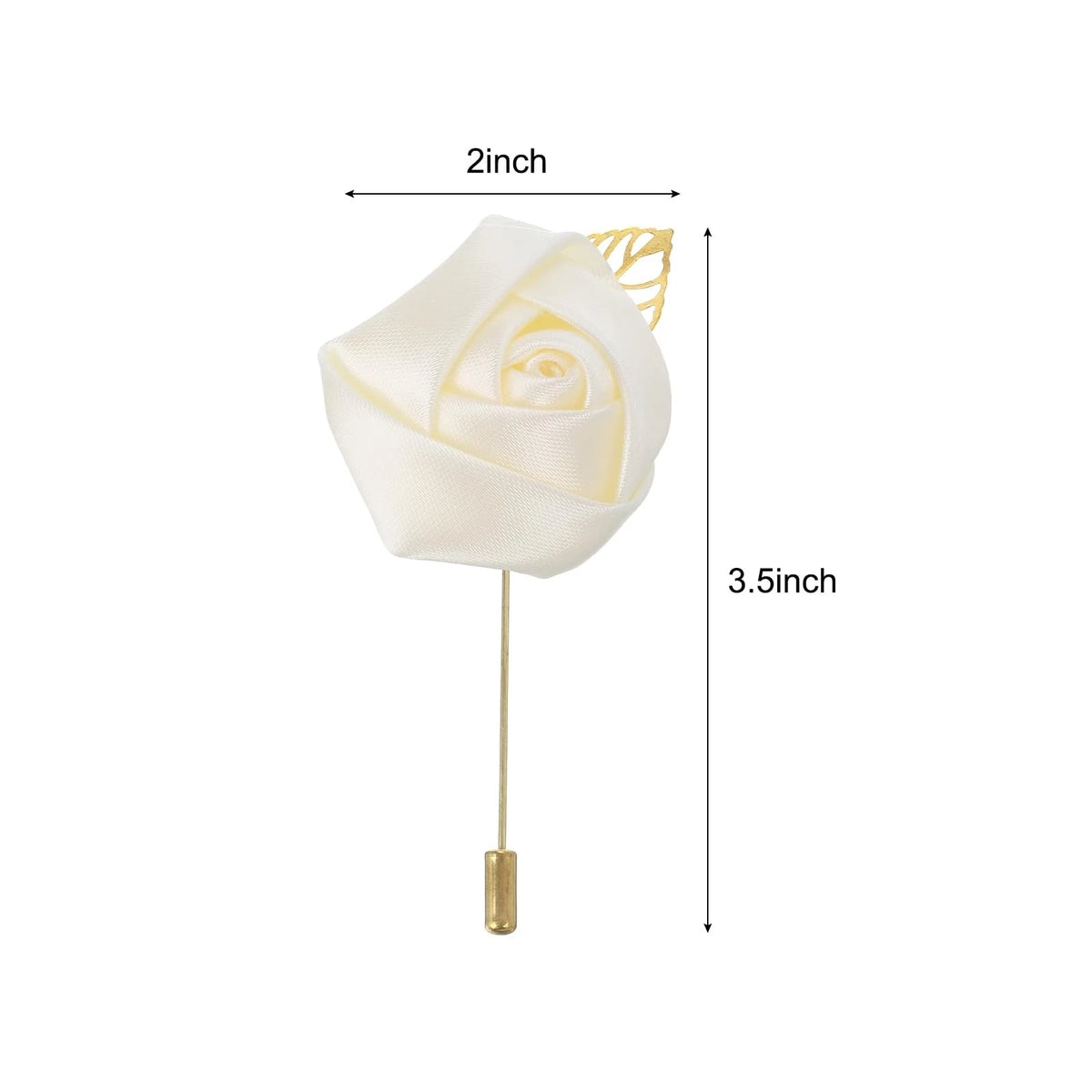 6X Groom Boutonnieres Rose Pins for Pure White