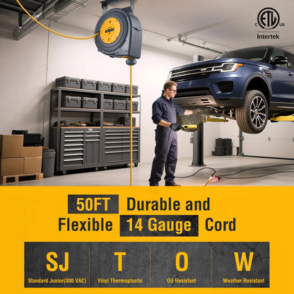 50 FT Extension Cord Reel for SURAIELEC (14 Gauge)