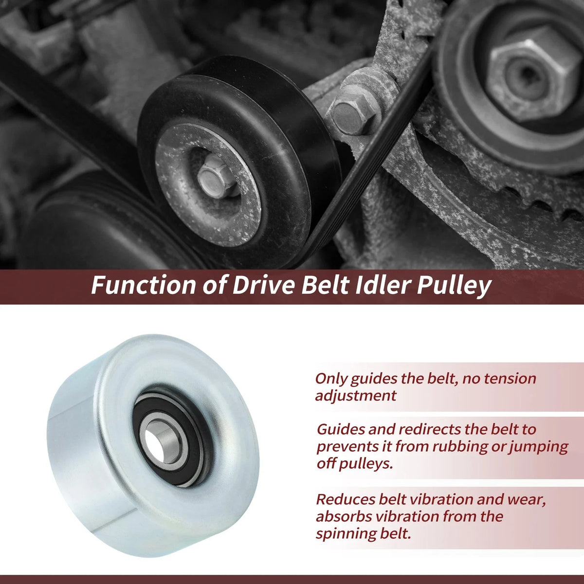 Accessory Drive Belt Idler Pulley for Subaru Legacy Outback (2000–2009) No. 1753079K00