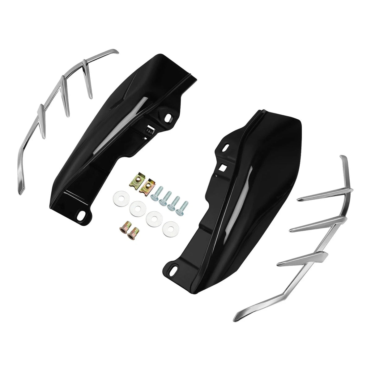 Black Mid-Frame Air Deflectors for Harley Touring Street Glide (2009–2024)