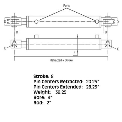 Double Acting Cylinder for Hercules 2500 & 3000 PSI (HCW-4008, HYI40-0721)