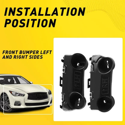 Pair Front Bumper Bracket Beam Mount Support LH & RH for Infiniti Q50 (2014–2021)