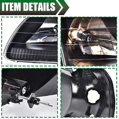 Amber Black Headlights & Corner Lights for Ford F150 Expedition (1997–2003)