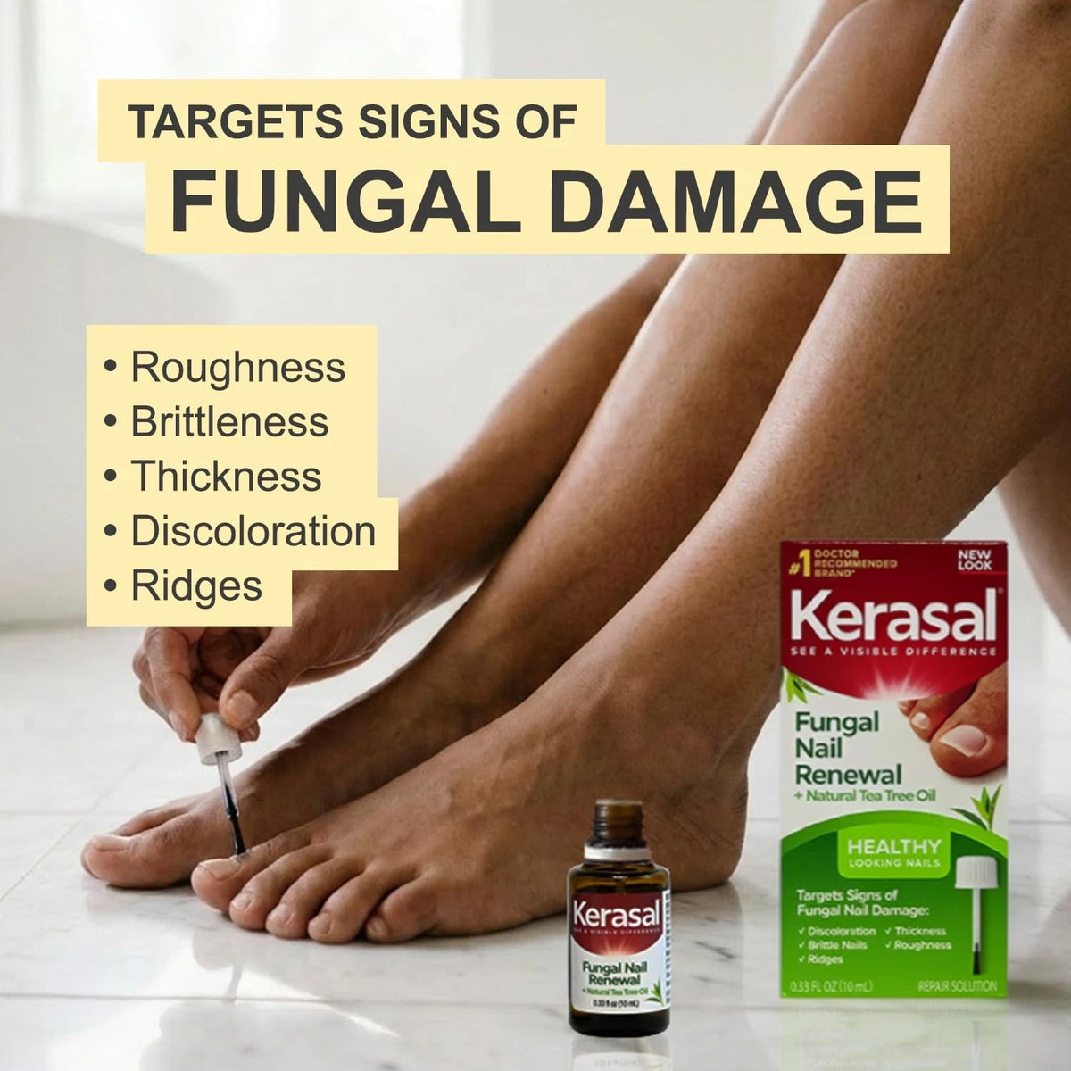 Kerasal Renewal Nail Repair Solution with Tea Tree Oil for Nail Care (Pack of 1)