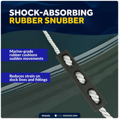 Marine Rubber Dock Line Snubbers for Boats (13/16" to 7/8" Rope)