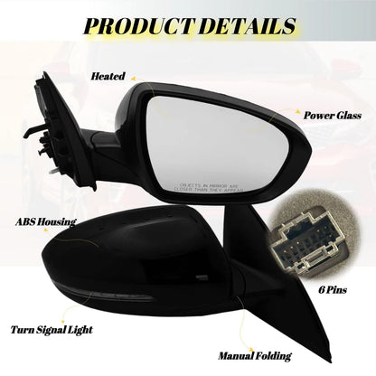 Passenger Side Mirror for Kia Optima (2014–2015) with Power Glass & Turn Signal