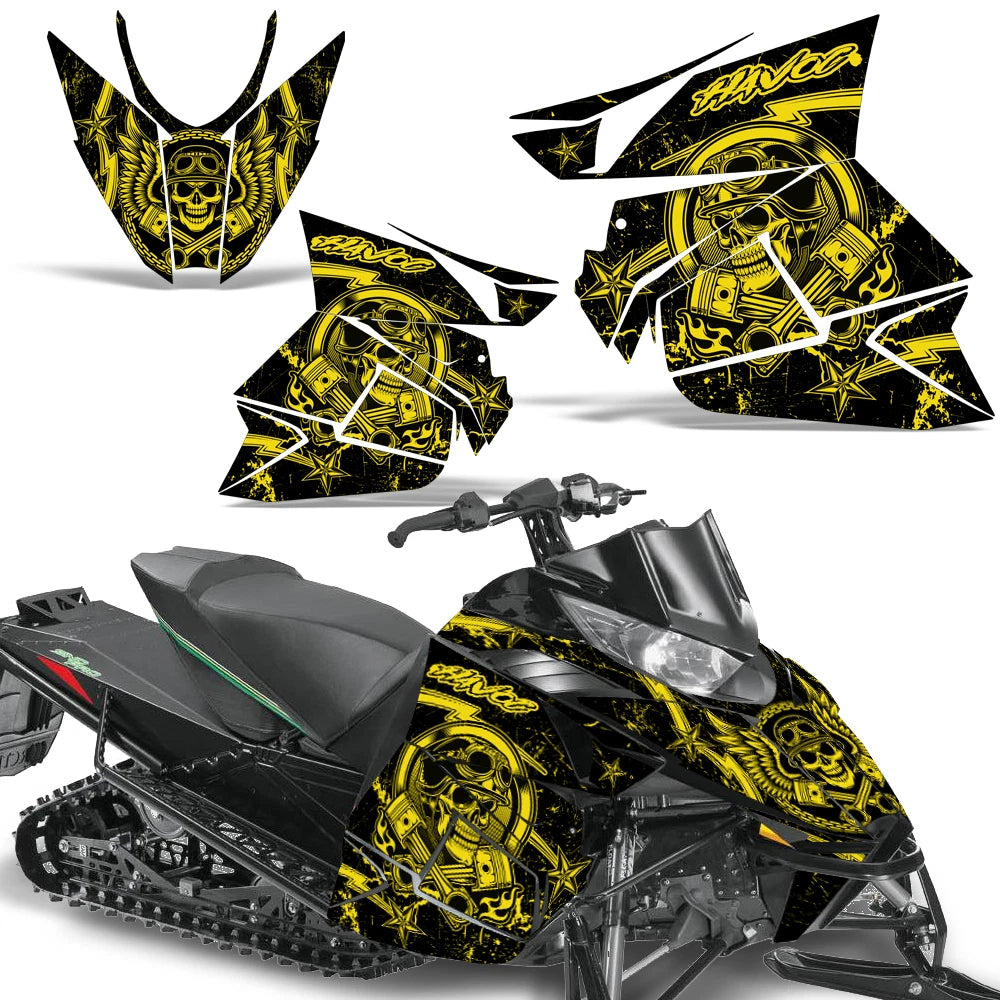 Sled Graphics Stickers Decals for Arctic Cat ProCross SnoPro (2012–2016) AC-SNOPRO-12-16-HAVOC-YLW