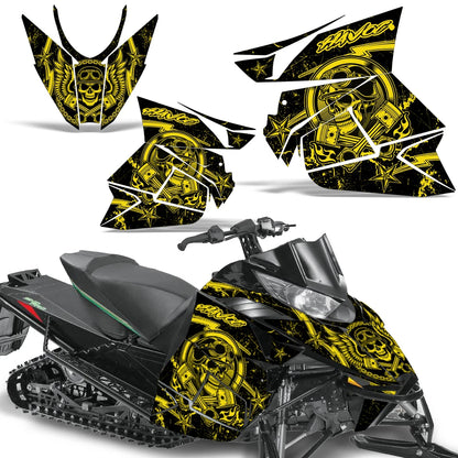 Sled Graphics Stickers Decals for Arctic Cat ProCross SnoPro (2012–2016) AC-SNOPRO-12-16-HAVOC-YLW