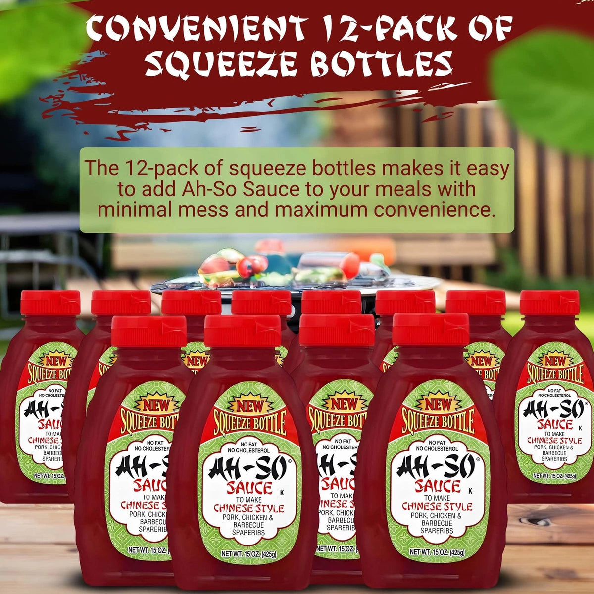12 Pack of Ah-So Chinese-Style BBQ Sauce Red Rib 15 Ounce