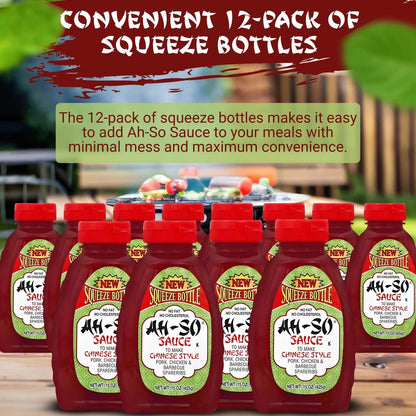 12 Pack of Ah-So Chinese-Style BBQ Sauce Red Rib 15 Ounce