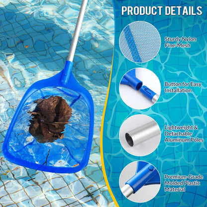 Pool Skimmer Net for Universal Use (Deep Leaf, Reinforced Frame)