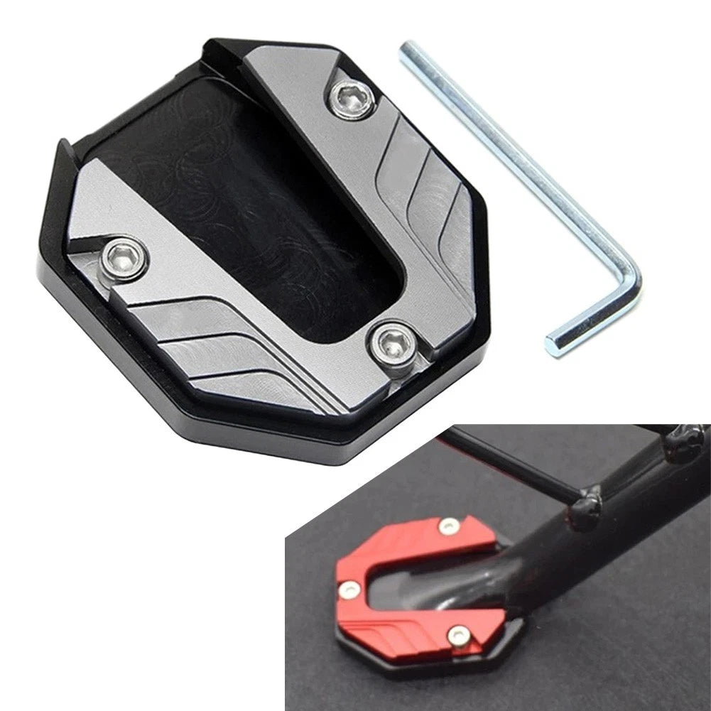 Kickstand Extender Foot for Motorcycle (Silver)
