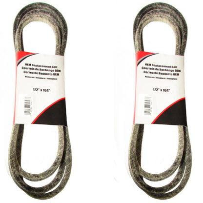 2 Pack Deck Belt 104" for Sabre GX20072, GY20570, Oregon 175-919