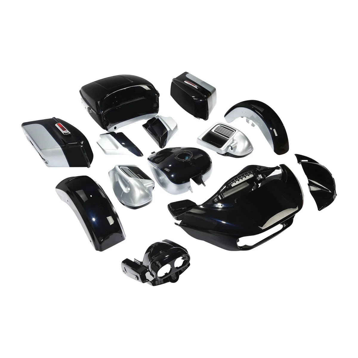 Fairings Body Kit for Harley Road Glide (2015–2023) Midnight Blue Barracuda Silver