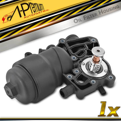 Engine Oil Filter Housing w/Thermostat for Audi A6 A7 Q5 (2014–2016) 059115389K, 059115389P, SK117131