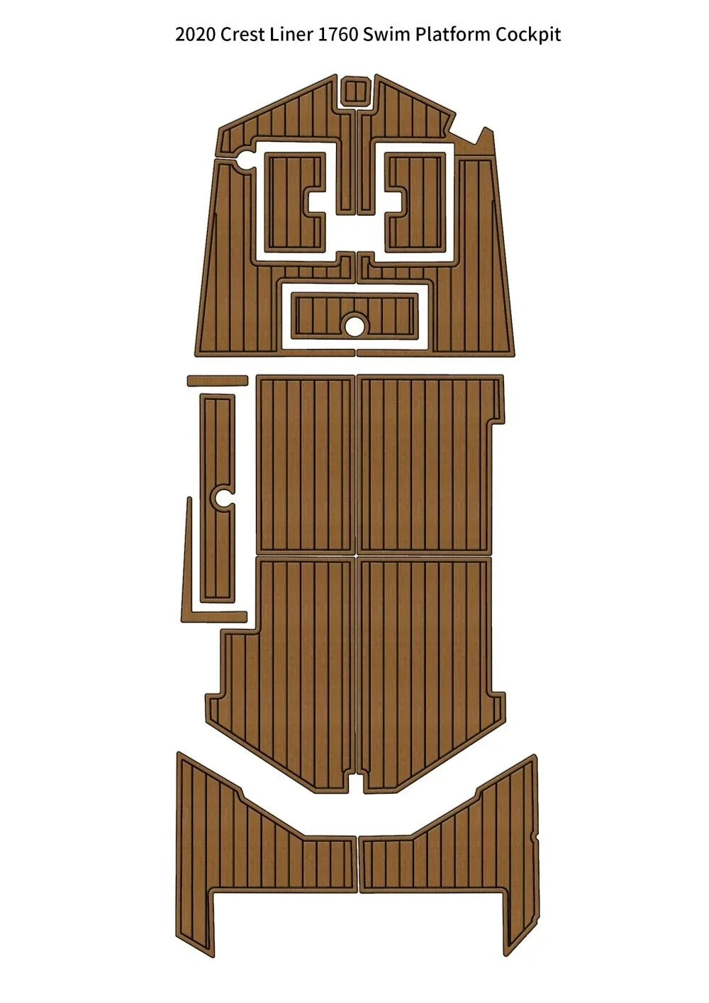 Seadek Swim Platform Cockpit Pad for Crest Liner 1760 (2020)
