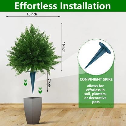 23" Artificial Cypress Topiary Ball Trees - Set of 2