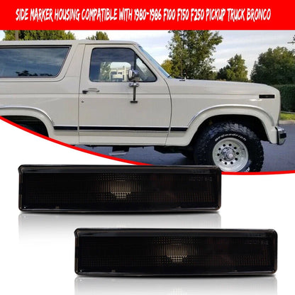 2X Smoke Lens Front Side Marker Light Housings for Ford F150 F250 F350