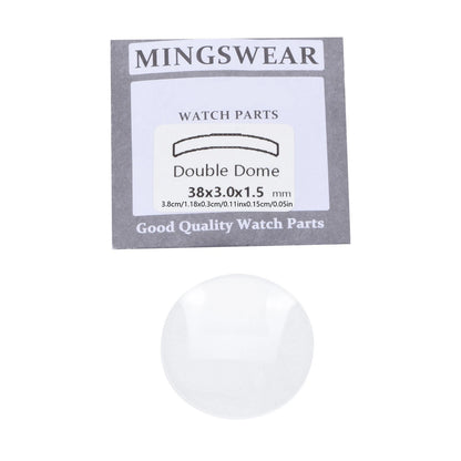 38mm Double Domed Mineral Watch Crystal for 30mm Diameter Concave Glass