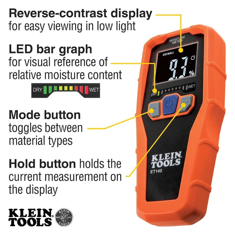 Klein Tools ET140 Pinless Moisture Meter for One Size