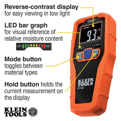 Klein Tools ET140 Pinless Moisture Meter for One Size