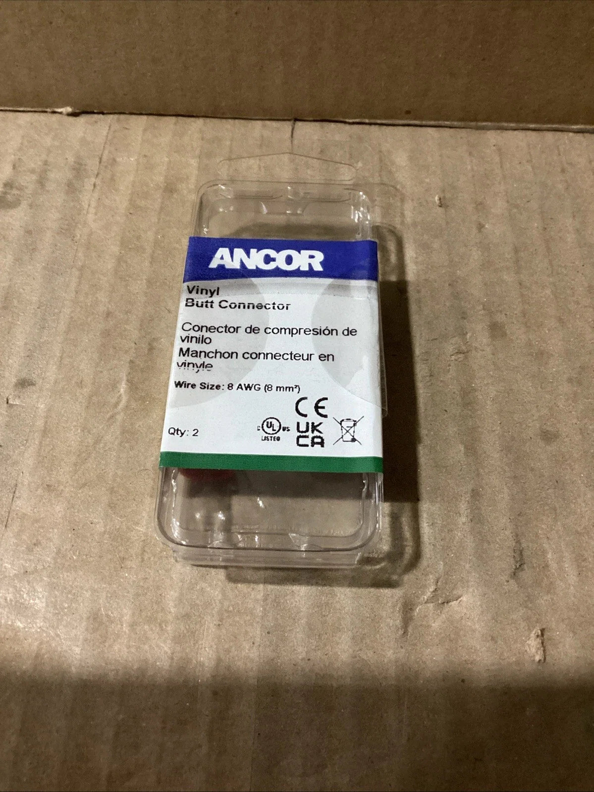 2X Insulated Vinyl Butt Connector for Ancor 230130 (8 AWG)