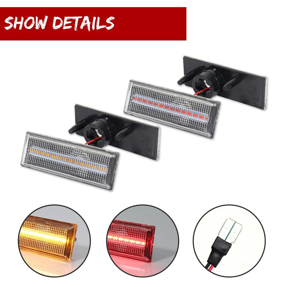 Set of 4 Clear LED Side Marker Lights for Oldsmobile Cutlass 442 (1981–1988)