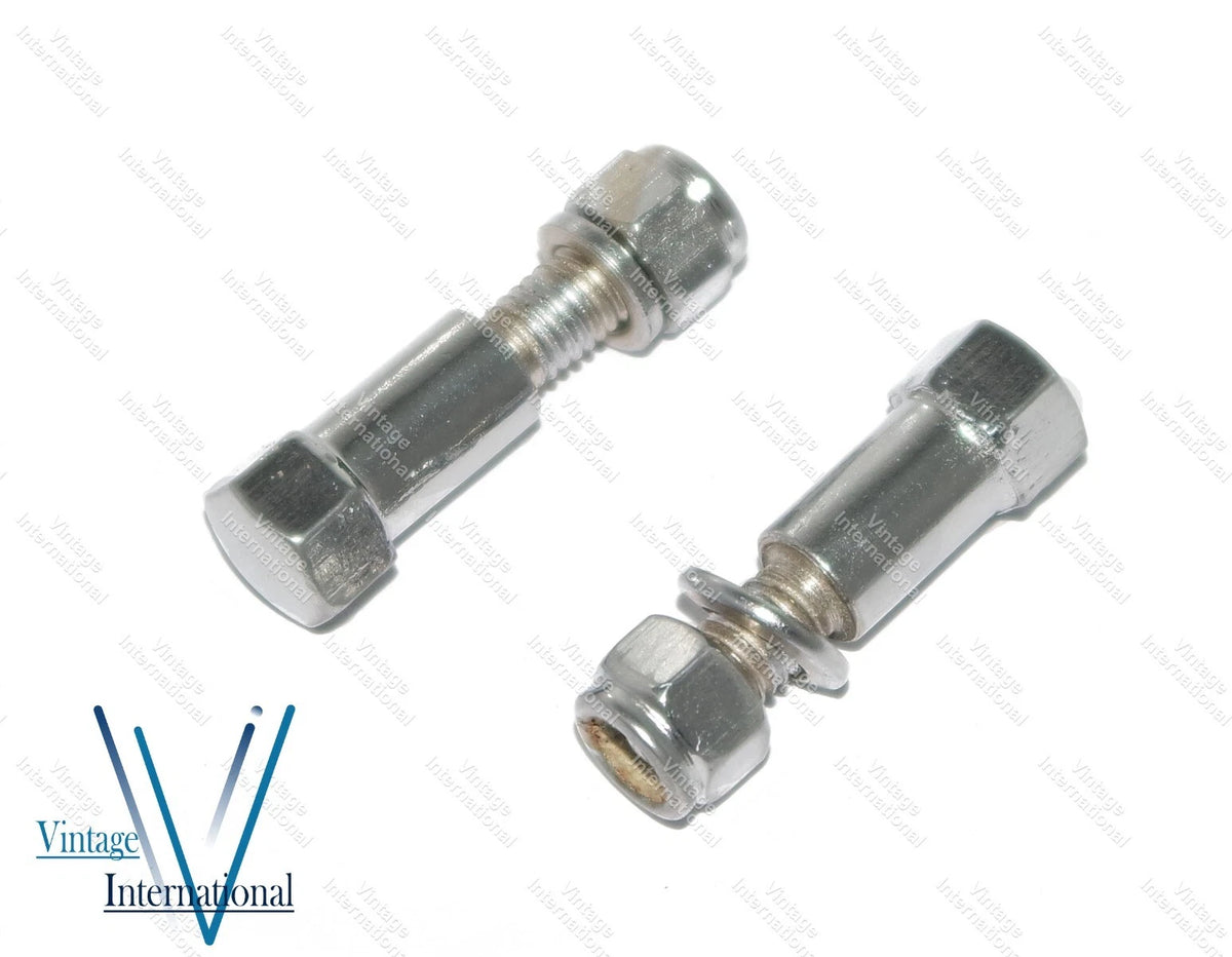 Set of 2 Chrome Clutch & Brake Lever Nut Bolts for Royal Enfield Bullet