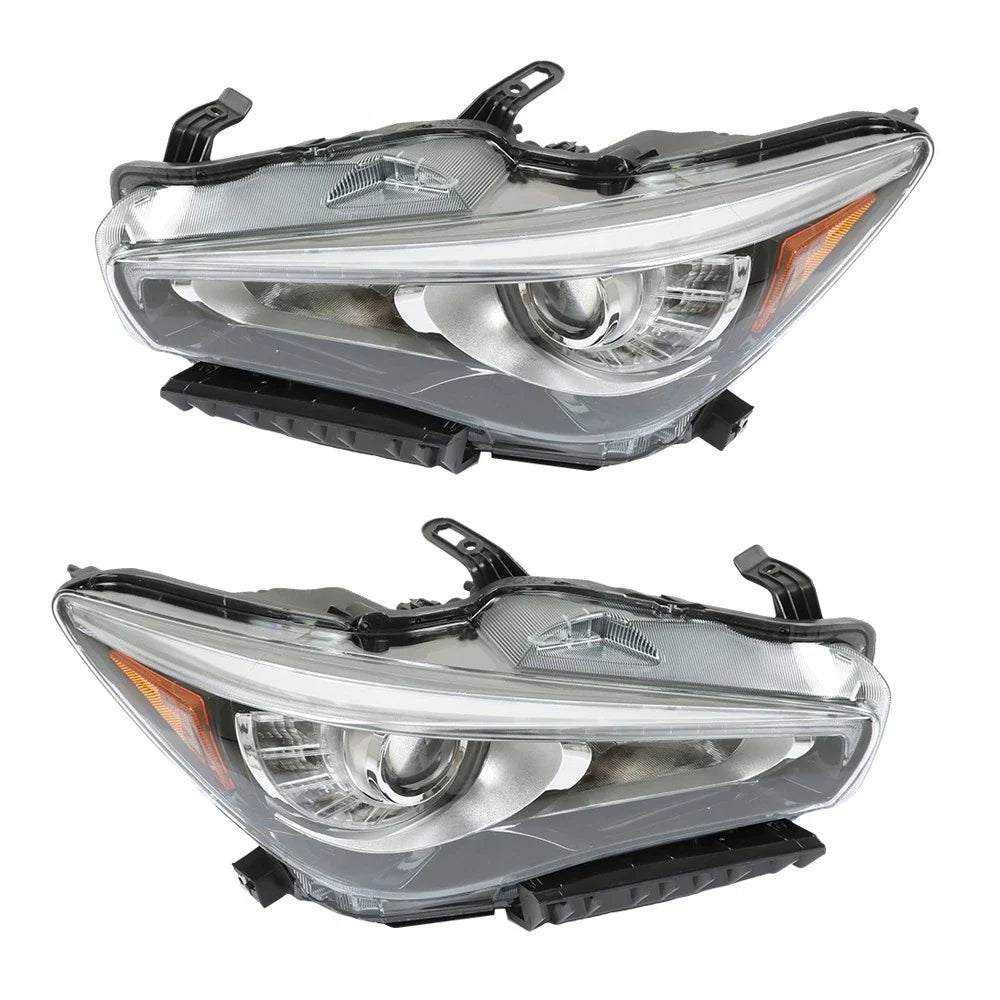 Set of 2 Chrome LED Headlights for Infiniti Q50 (2014–2017)