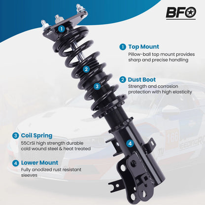 BFO Coilovers for Honda Civic (2012–2015) QKYUX9 Height Adjustable Kit