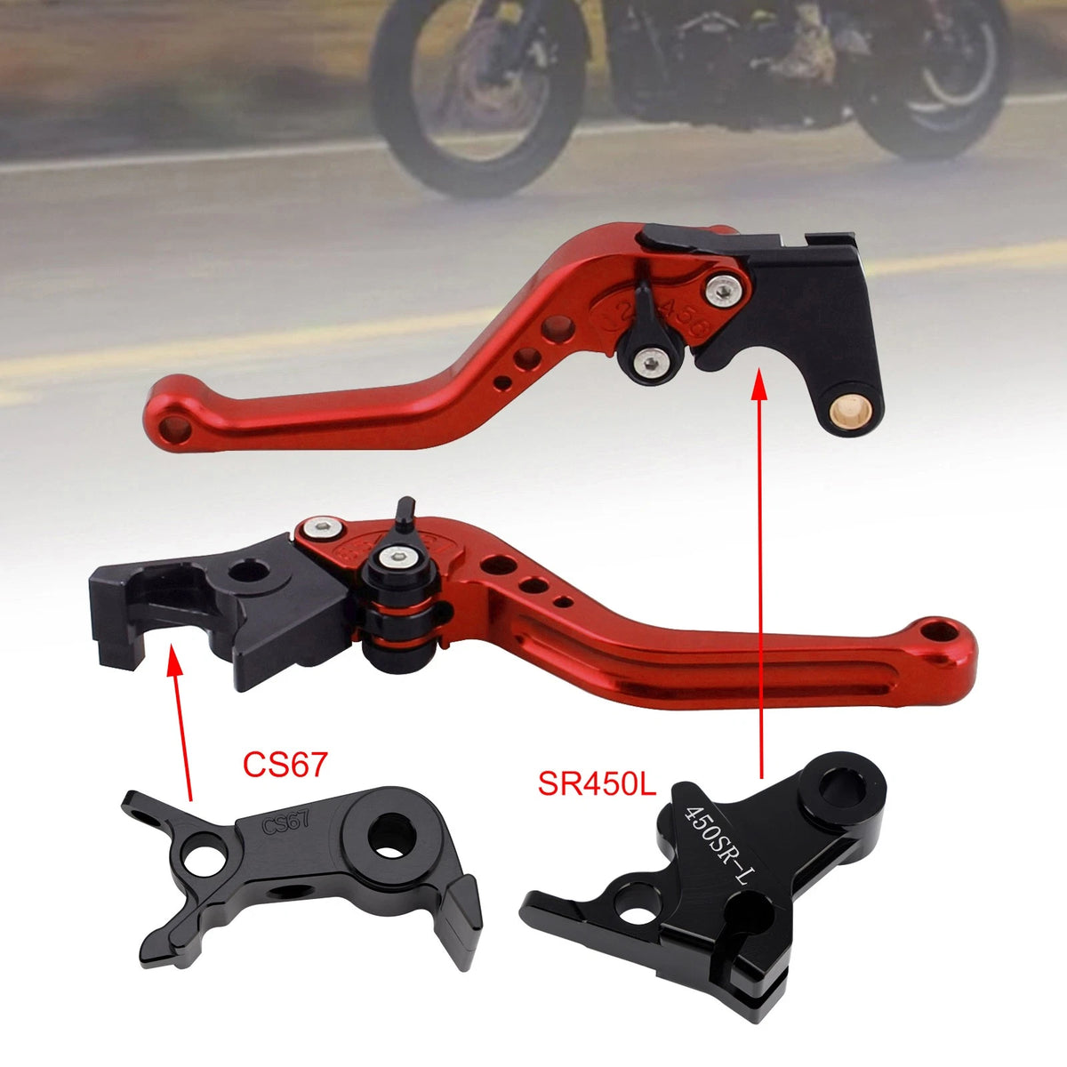 Short Clutch Brake Lever for VOGE DS900X 900DSX (2024–2026) M543-S111-Red