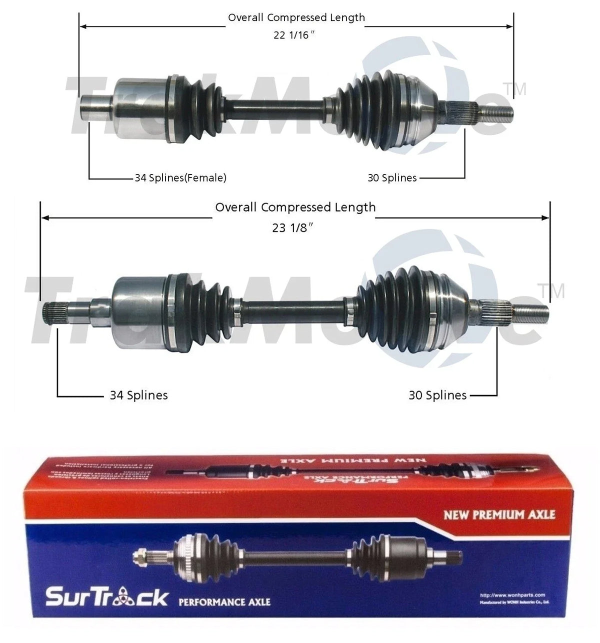 Set of 2 Front CV Axle Shafts for Pontiac Chevy (2000–2005) 3.9L V6 4T65-E FWD