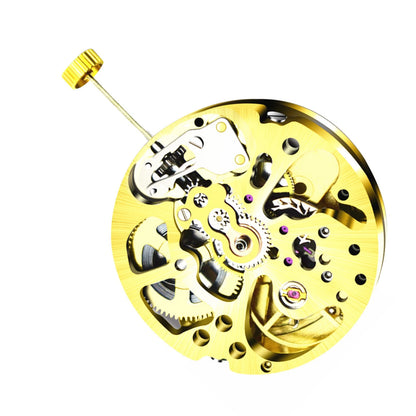 17 Jewels Skeleton Automatic Watch Movement for 2004 (2 Time Zones)